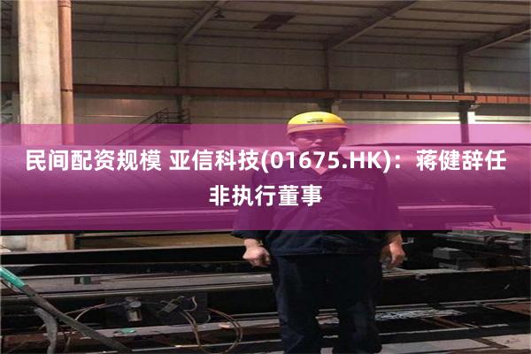 民间配资规模 亚信科技(01675.HK)：蒋健辞任非执行董