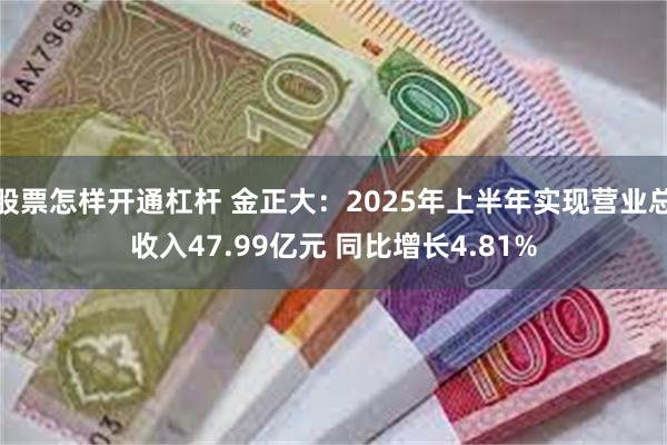 股票怎样开通杠杆 金正大：2025年上半年实现营业总收入47