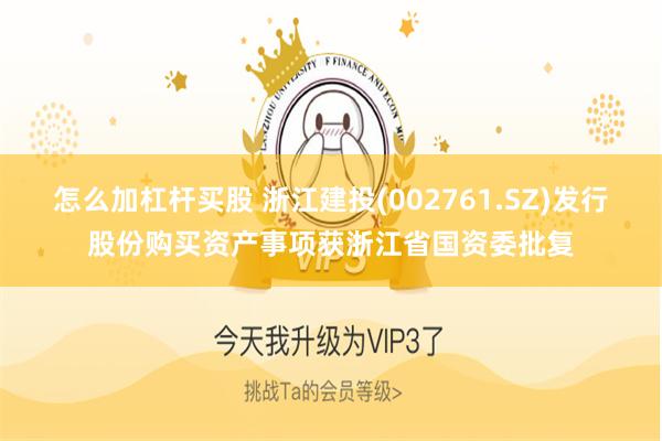 怎么加杠杆买股 浙江建投(002761.SZ)发行股份购买资产事项获浙江省国资委批复