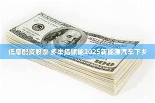 低息配资股票 多举措赋能2025新能源汽车下乡
