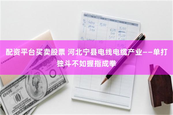 配资平台买卖股票 河北宁县电线电缆产业——单打独斗不如握指成拳