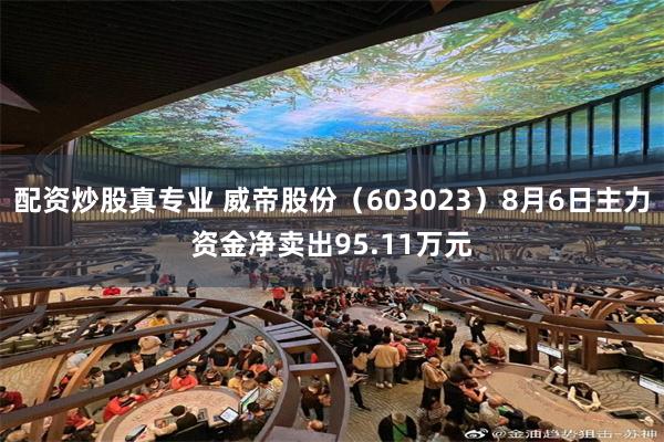 配资炒股真专业 威帝股份(603023)8月6日主力资金净卖出95.11万元