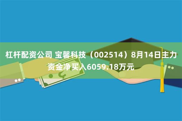 杠杆配资公司 宝馨科技（002514）8月14日主力资金净买入6059.18万元