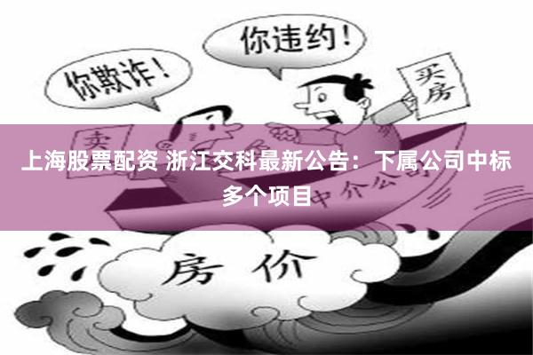 上海股票配资 浙江交科最新公告：下属公司中标多个项目
