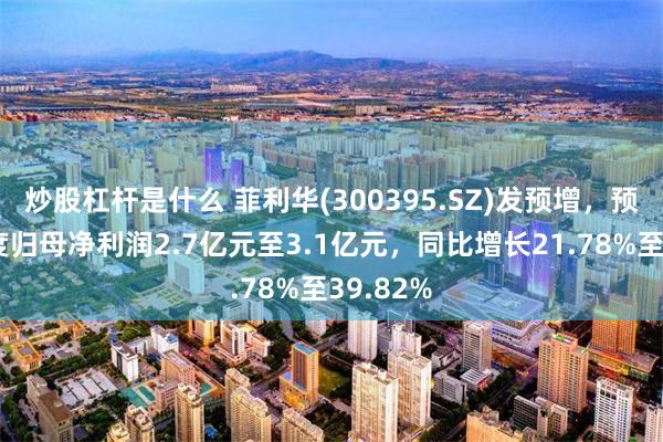 炒股杠杆是什么 菲利华(300395.SZ)发预增，预计半年度归母净利润2.7亿元至3.1亿元，同比增长21.78%至39.82%