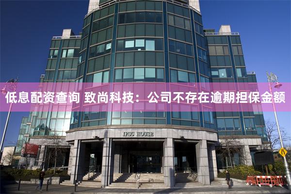 低息配资查询 致尚科技：公司不存在逾期担保金额