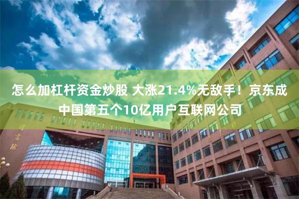 怎么加杠杆资金炒股 大涨21.4%无敌手！京东成中国第五个10亿用户互联网公司