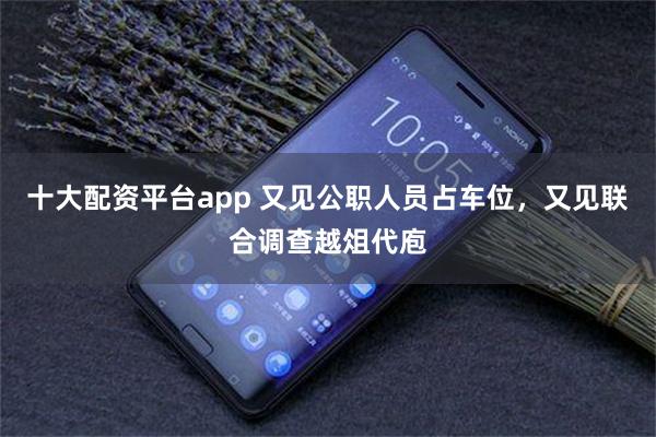 十大配资平台app 又见公职人员占车位，又见联合调查越俎代庖