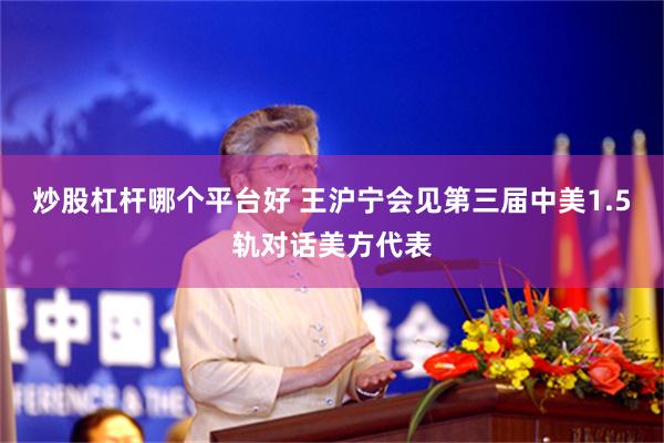 炒股杠杆哪个平台好 王沪宁会见第三届中美1.5轨对话美方代表