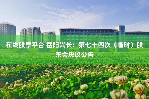 在线股票平台 岳阳兴长：第七十四次（临时）股东会决议公告